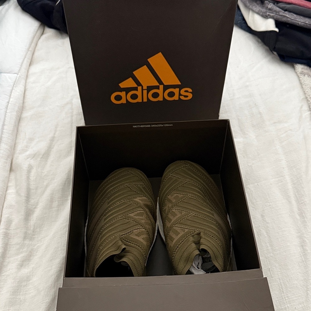 Adidas Khaki Green Slip-On Shoes